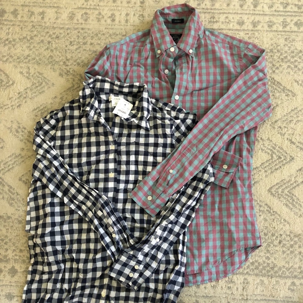 Lot of 2 checked button down shirts